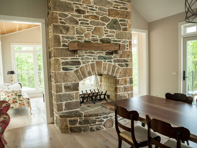 Stone See Through Fireplace - Kelley's Masonry